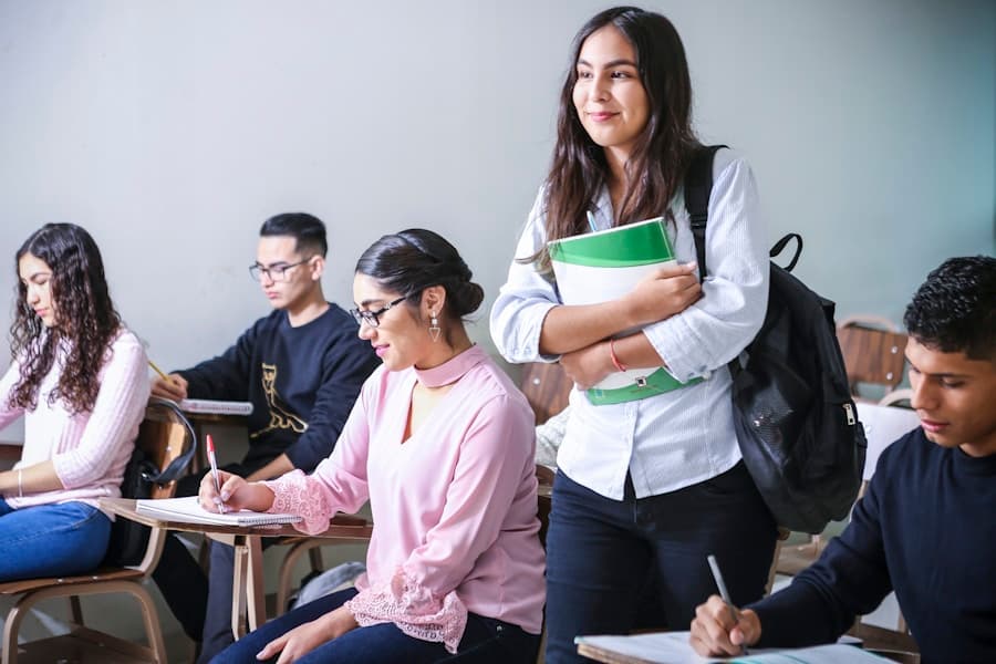 Students receiving academic guidance and peer support