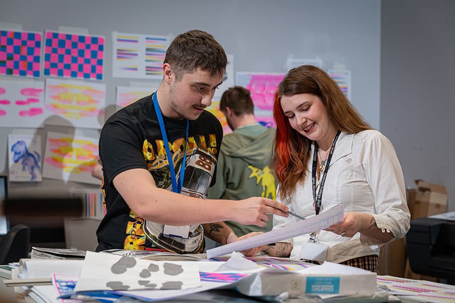 Student with tutor discussing application options